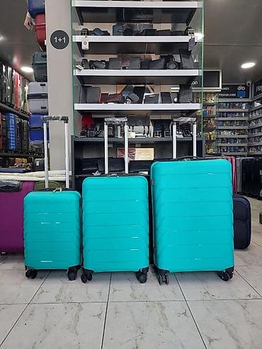 çamta: Türkuz rəngli sərt korpuslu çamadan dəsti - 3 ölçü: kabin (kiçik) — 1