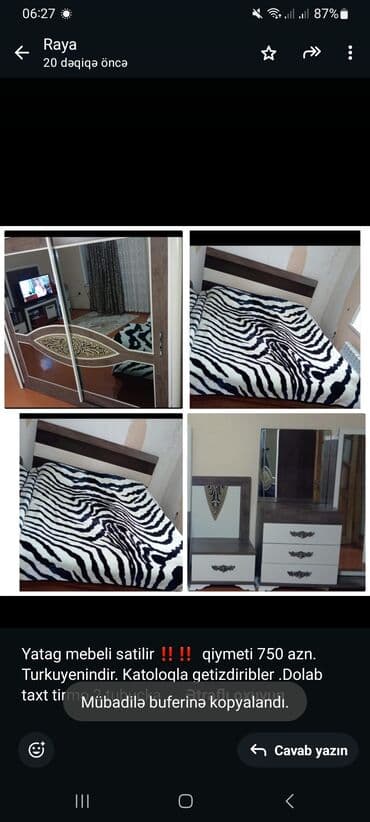 taxt sumqayıt: İkinəfərlik çarpayı, Dolab, Türkiyə — 1