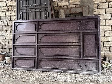 Asia: Железо Дворовые ворота, Распашные, Механические, С дверью, цвет - Черный — 6