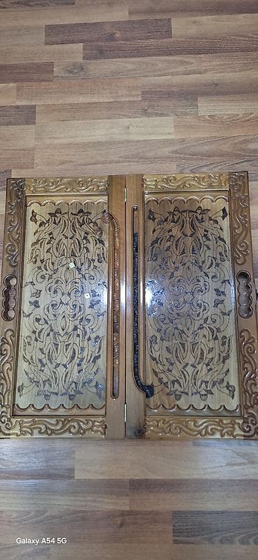 Taxta nərd dəsti - Material: bərk ağac (laklı səth), iki tərəfli