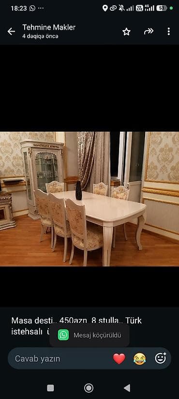 Masa desti. 450azn 8 stulla. Türk istehsalı ünvan hökmeli *Tehi lalafo.az -da Masa desti. 450azn 8 stulla. Türk istehsalı ünvan hökmeli *Tehi