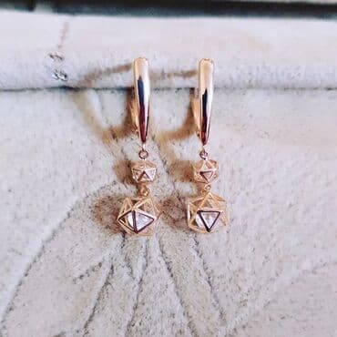 sirqa modelleri: Sırğa, Çəhrayı qızıl, 585 Əyar, 30 g — 2