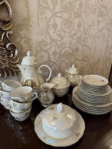 Çay dəsti, rəng - Ağ, Farfor