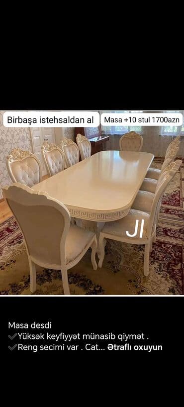 alma: Qonaq otağı üçün, Yeni, Açılmayan, Oval masa, 10 stul — 3