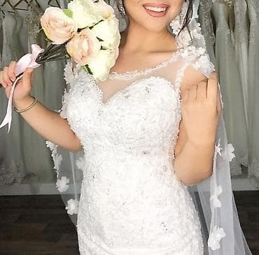 muncuq: Gəlinlik – krujeva detallı, balıq kəsim, uzun quyruqlu - Model — 2