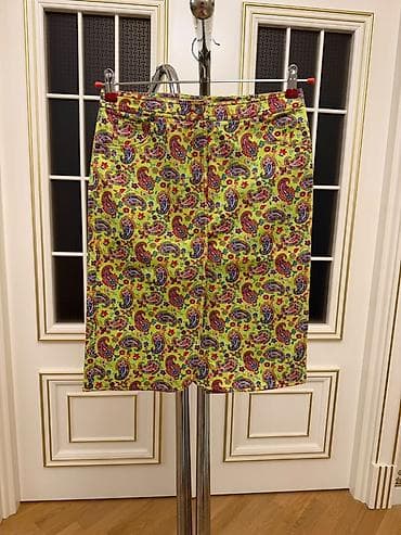 şort: Paça: Qadın ətəyi etro original s m size - Model: Düz kəsim, dizə — 1