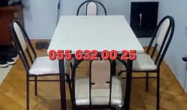 metbex stol stulu: Mətbəx üçün, Yeni, Açılmayan, Dördbucaq masa, 4 stul — 4