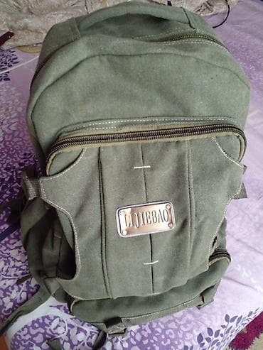 tote canta: Lijiebao brendi yaşıl rəngli kanvas bel çantası - Material: qalın — 1
