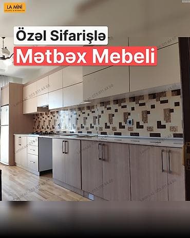 sobalar: Sifarişlə mətbəx dəsti, Özü çəkən petlələr, Teksturalı laminat — 1