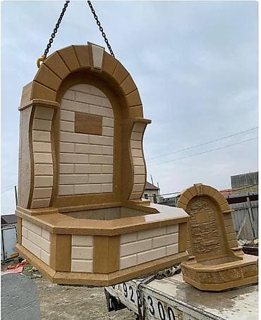 Fəvvarələr: Təbii daşdan hazırlanmış dekorativ divar bulaqları - Material: Təbii — 3