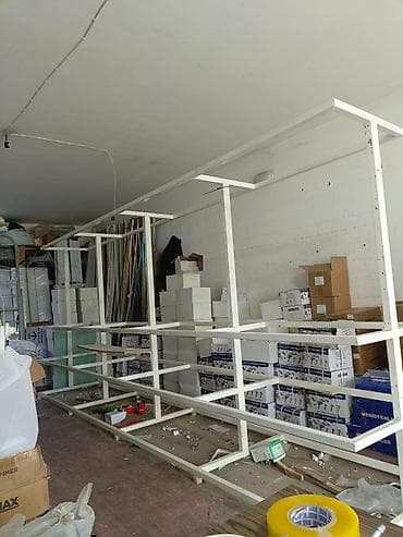 Mağaza üçün metal və taxta stendlər/rəflər - Material: möhkəm metal