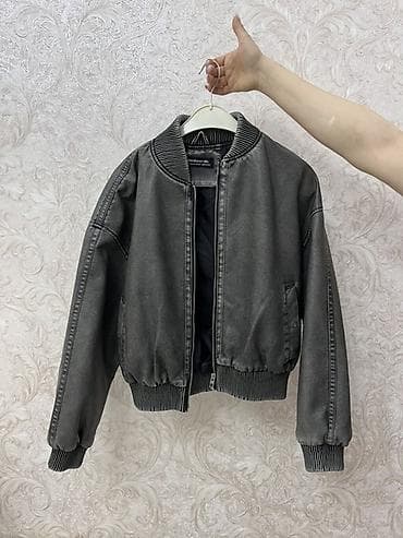 cins godekce: Koja kurtka Qara-boz rəngli bomber gödəkçə - Model: klassik bomber — 1