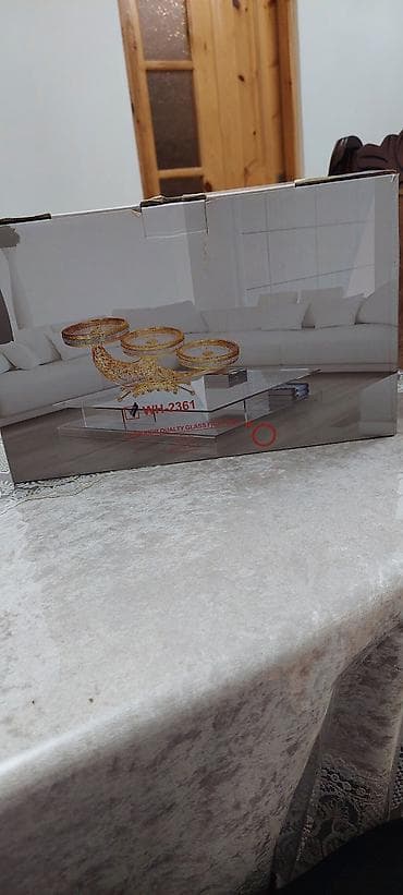 qab qaşiq: Üçqablı şüşə meyvə qabı dəsti – WH-2361 - Material: yüksək — 1