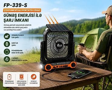 ventil: FP-339-S Çoxfunksiyalı Portativ sərinkeş radio powerbank fənər . ❄️ — 10