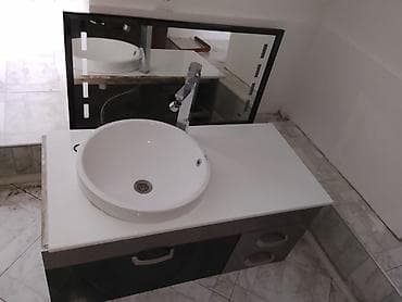 lavabo: Vanna otağı üçün lavabo dəsti - Üstdan qoyulan dairəvi keramika — 2