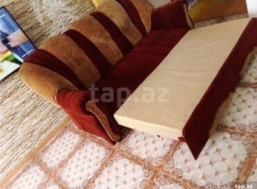 диван французская раскладушка: Диван, Б/у, Раскладной, Без подьемного механизма, Велюровая ткань — 2