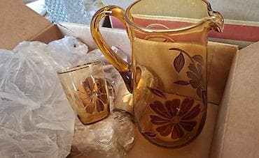 Məhsul: Şüşə və porselen məmulatları dəsti Təsvir: - Kəhrəba rəngli — 2