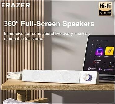 ses ucaldan haqqinda melumat: ERAZER stolüstü səs paneli – 360° stereo Hi‑Fi keyfiyyətli səs - — 2