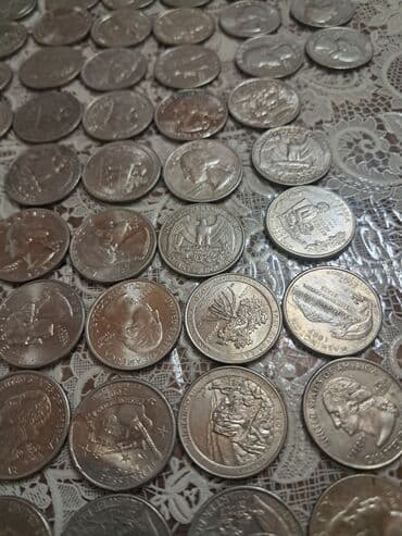 qerbli qəpik: ABŞ sikkələri – qarışıq lot - Növ və nominalar: quarter dollar (25¢) — 32