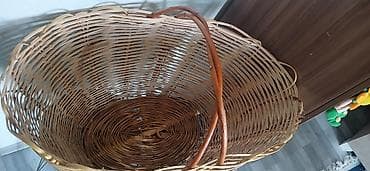 səbətlər: Təbii söyüd çubuqlarından əl istehsalı böyük səbət - Material: təbii — 3