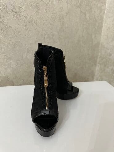 dəri qadın botilyonu: Ölçü: 36, rəng - Qara, İşlənmiş — 3