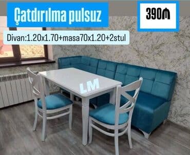 metbext divani: 💫 Mətbəx dəsti Qiymət : 390₼ Divan:1.20x1.70 Masa :70x1.20 — 1