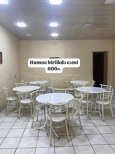 5 dəst masa dəsti satılır cəmi 600₼. Yaxşı vəziyyətdədir. ünvan — 1