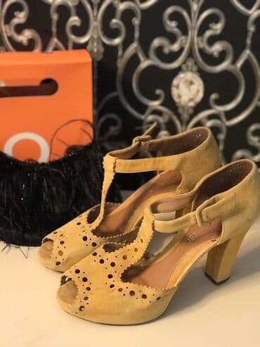 Basanoşka və səndəllər: Tuflilər, Ölçü: 39, rəng - Sarı, İşlənmiş — 3