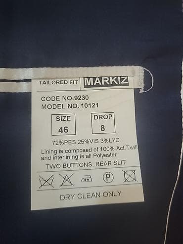 Костюмы: Klassik tünd mavi kişi kostyumu – 2 hissəli dəst: - Jaket: ikidüyməli — 3