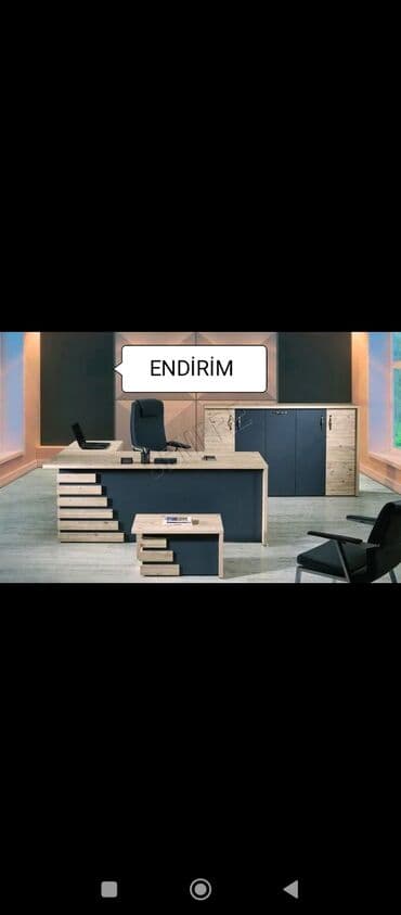 jurnal masasi: Müasir ofis mebel dəsti - Tərkib: əsas iş masası, kiçik köməkçi masa — 1