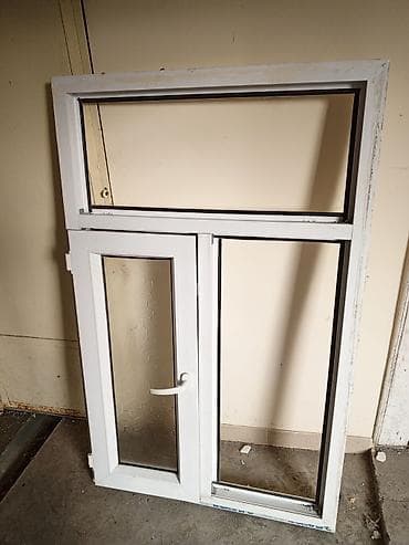 ağ çiçəyim: İkiqat şüşə paketi Plastik pəncərə, Еni: 88 sm, Uzunluğu: 140 sm — 1