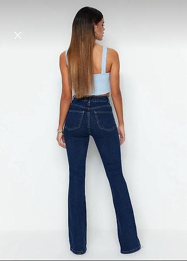 goy daş: Şalvar, Trendyolmilla, XS, rəng - Göy — 2