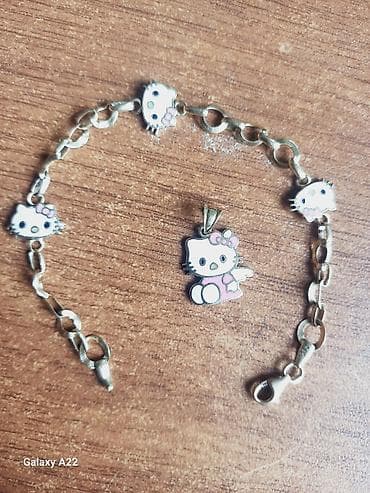 xiaomi smart saatlar: Uşaq üçün şirin zərgərlik dəsti – qolbaq və kulon Ümumi çəkisi 4,6 — 2