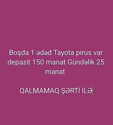 Toyota Prius icarəyə verilir. - Boşda 1 ədəd Prius mövcuddur -