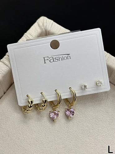 dəst çantalar: Qızılı tonlu çoxlu sırğa dəsti – Fashion Xüsusiyyətlər: - Metal — 4