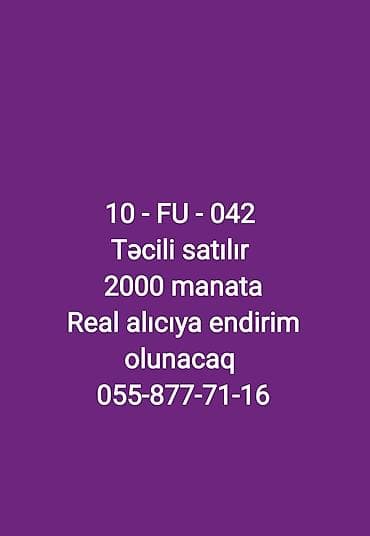 Avtonömrə satışı: 10-FU-042 - Seriya/nömrə: 10-FU-042 - Azərbaycan