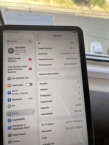 televizor wifi: Apple iPad mini (6-cı nəsil) – 64 GB Təcili satılır Hər bir funksiya — 1