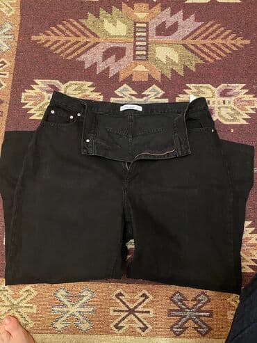 cins şalvar modelleri 2023: Hec geyinilmeyib etiketi ustunde uc cins ikisi qara biri cins trapesdi — 4