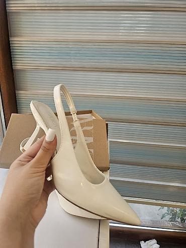 Tuflilər: ZARA qadın ayaqqabısı – slingback model - Rəng: White (ağ) - Ölçü: 38 — 5