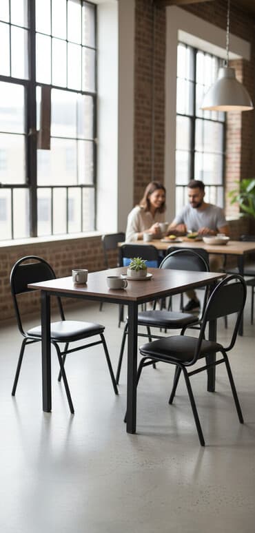 avropa metbexi: Mətbəx üçün, Açılmayan, Dördbucaq masa, 4 stul — 2