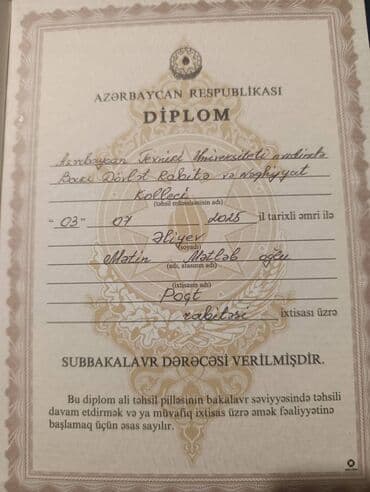 Azərpoçt işi axtarıram lalafo.az -da Azərpoçt işi axtarıram