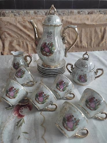 Çay dəsti, rəng - Ağ, Farfor