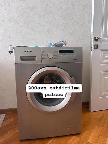 Siemens önyükləməli paltaryuyan maşın - Rəng: gümüşü/metalik - Ön — 1