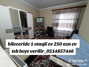 ismayıllıda satılan 1 otaqlı evlər: 40 kv. m, 1 otaqlı, Kombi, Qaz, İşıq — 1
