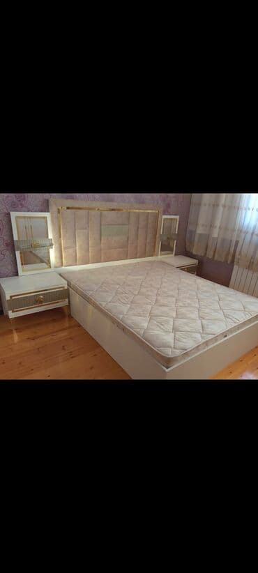metbex ucun skaf: Двуспальная кровать, Шкаф, Турция, Б/у — 1
