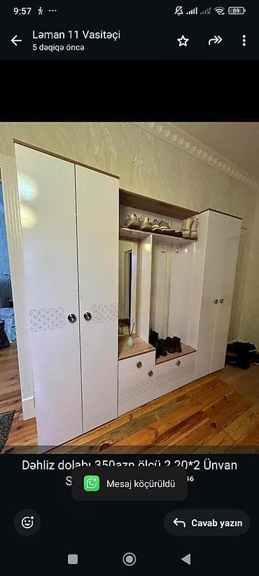şfonerler: Dəhliz dolabı 350azn ölçü 2.20*2 Ünvan Sumqayıt (leman11)⁹⁰⁴⁶ — 1