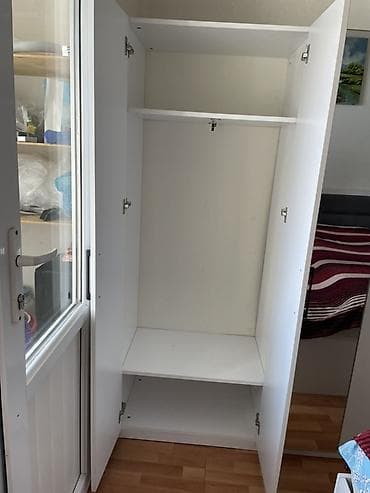 mini şkaf: Ağ rəngdə 3 qapılı geyim şkafı - Material: laminat/MDFlam, ağ rəng - — 8