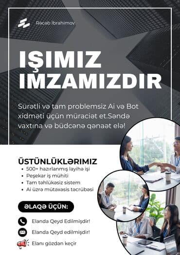 Сфера образования: Avtomatizasiya və proqramlaşdırma sahəsində illərlə təcrübəyə, real — 1