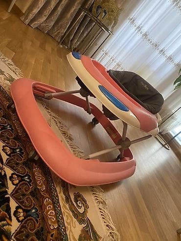 Yerimək üçün arabalar, çəliklər, əsalar, rollatorlar: Cactus Baby uşaq gəzdirəni (baby walker) - Rəng: çəhrayı-ağ korpus — 1