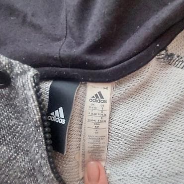 kisi geyim: Adidas idman dəsti – kapüşonlu jaket + şalvar - Rəng: tünd boz — 5